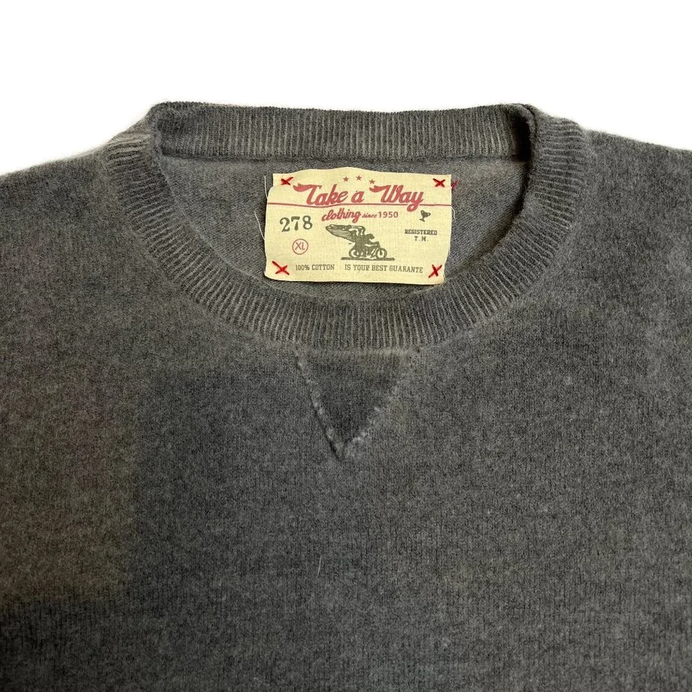 Take A Way Clothing‎ Sweater Mens XL Gray Crewneck Pullover Jumper